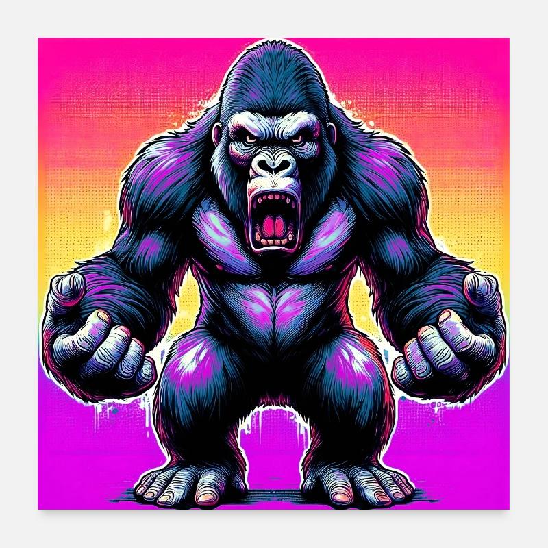 gorille Poster 60 x 60 cm