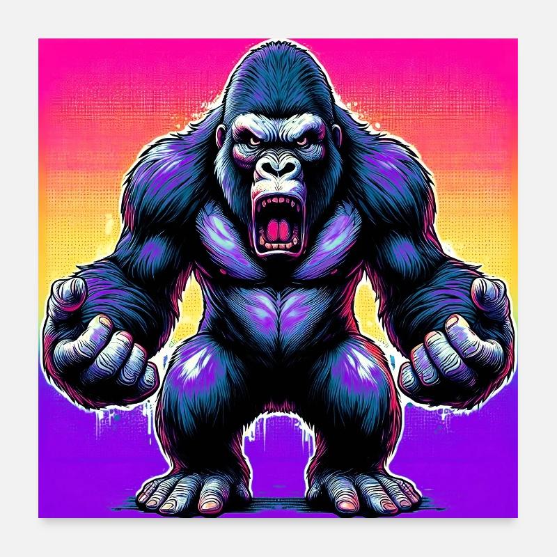 gorille Poster 60 x 60 cm