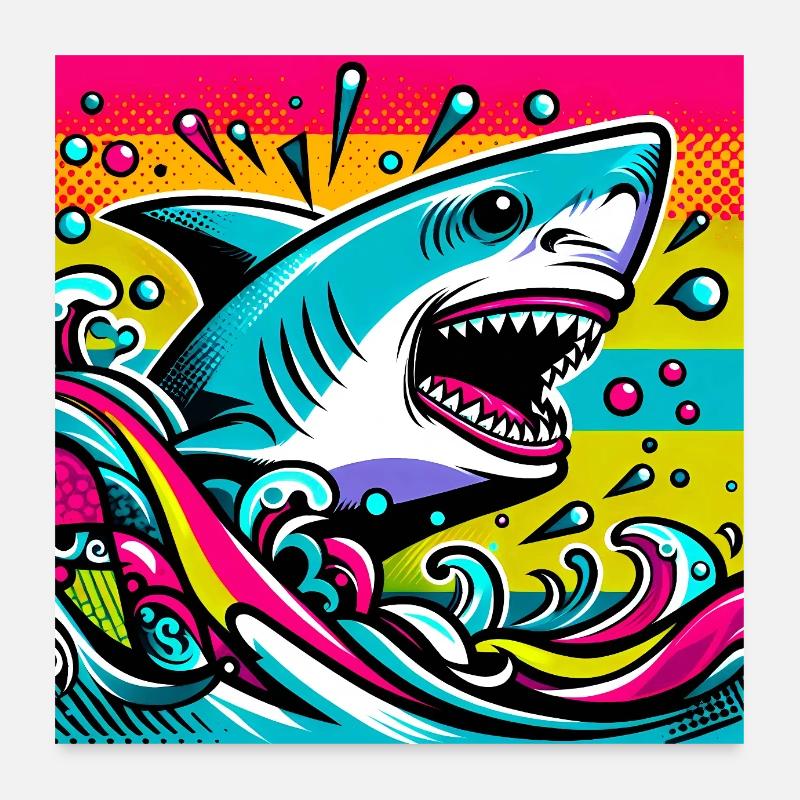 Requin Poster 60 x 60 cm
