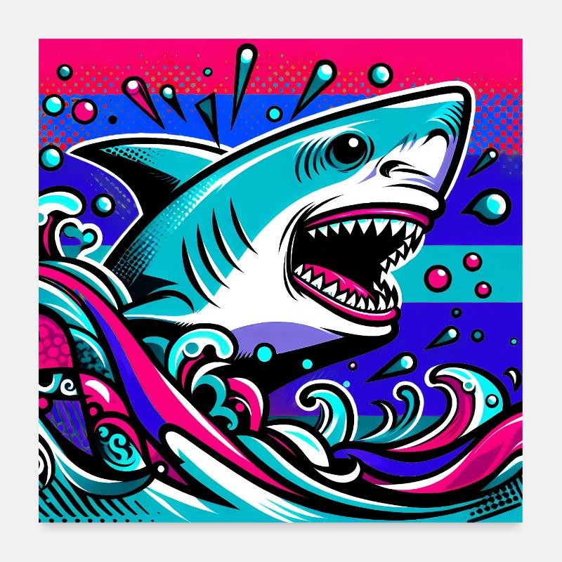Shark Poster 24" x 24" (60x60 cm)