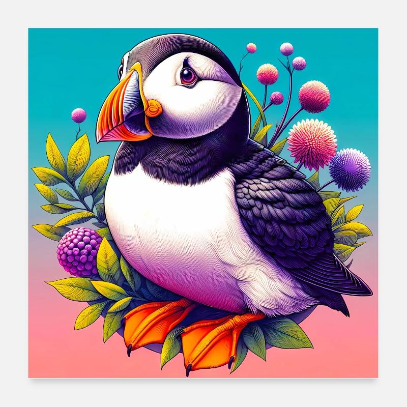 puffin Poster 24" x 24" (60x60 cm)