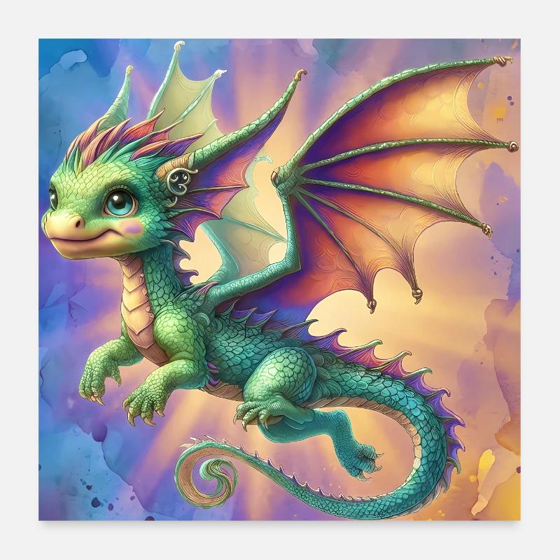 Drache Poster 60x60 cm