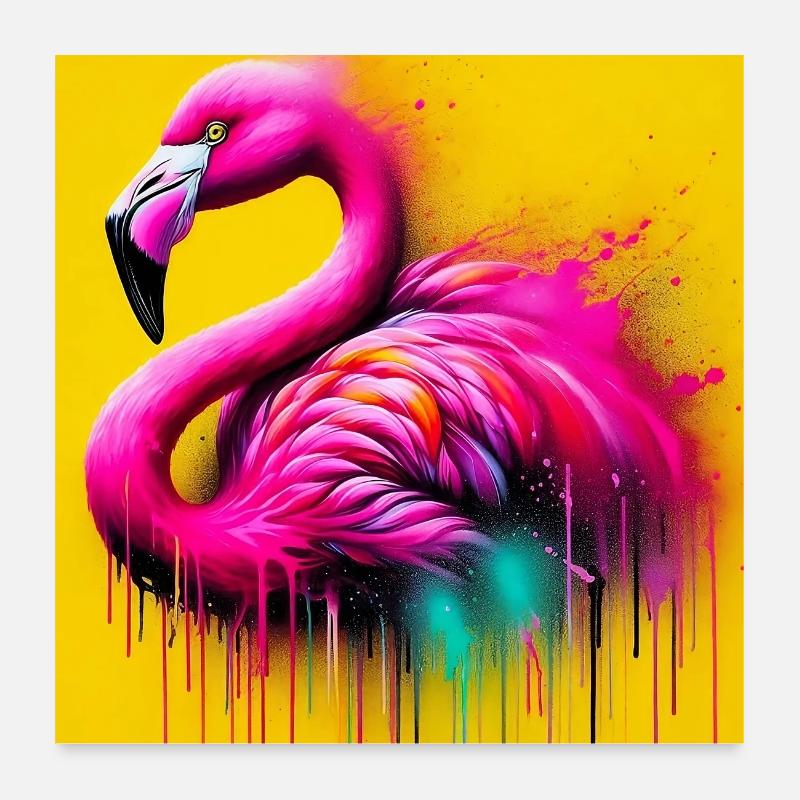Flamingo Poster 60x60 cm