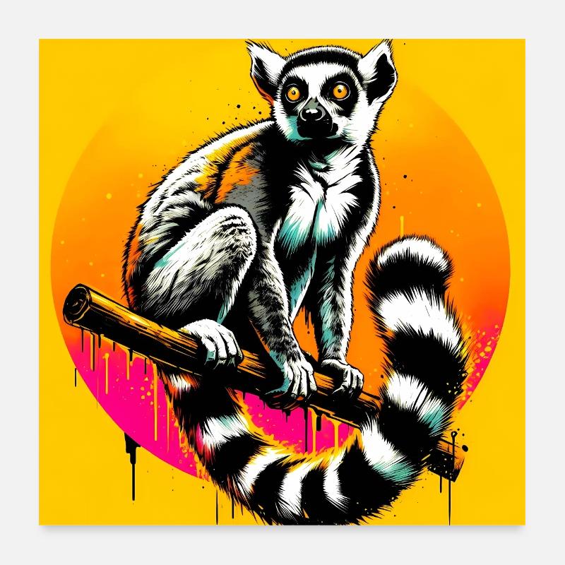 Lémurien Poster 60 x 60 cm