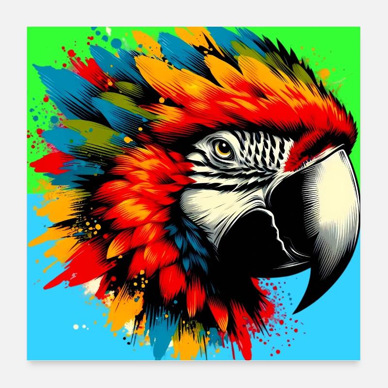 Papagei Poster 60x60 cm