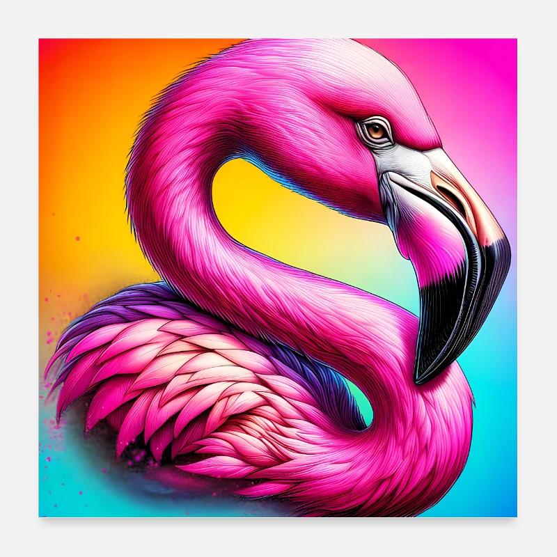 Flamingo Poster 60x60 cm