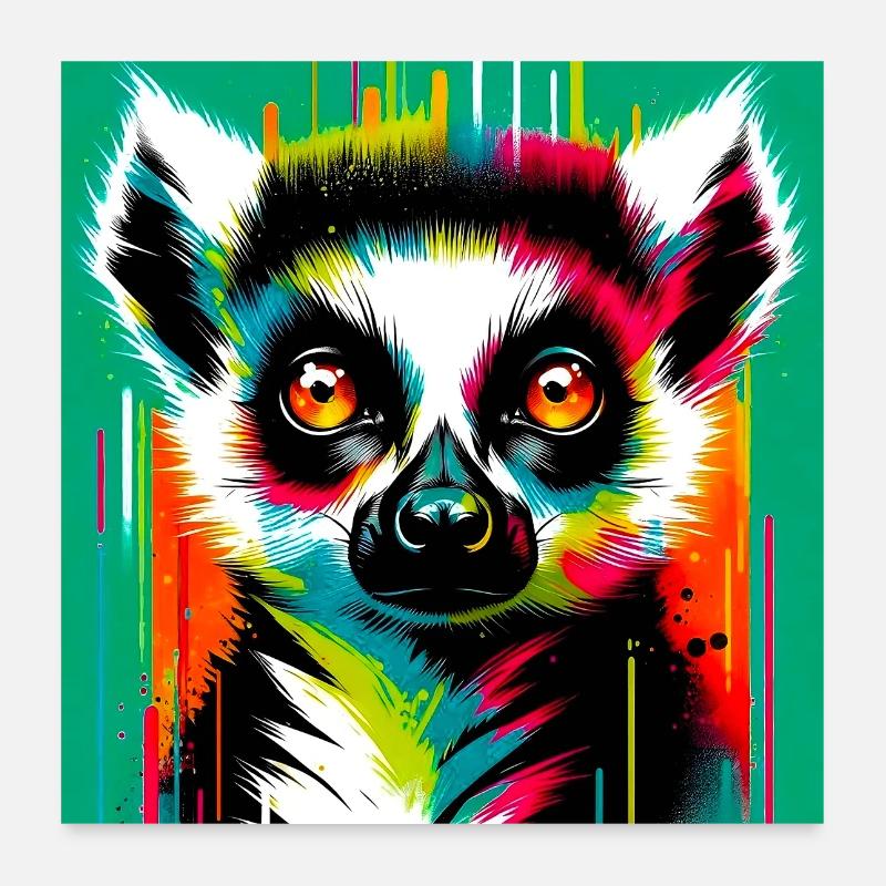 Lémurien Poster 60 x 60 cm