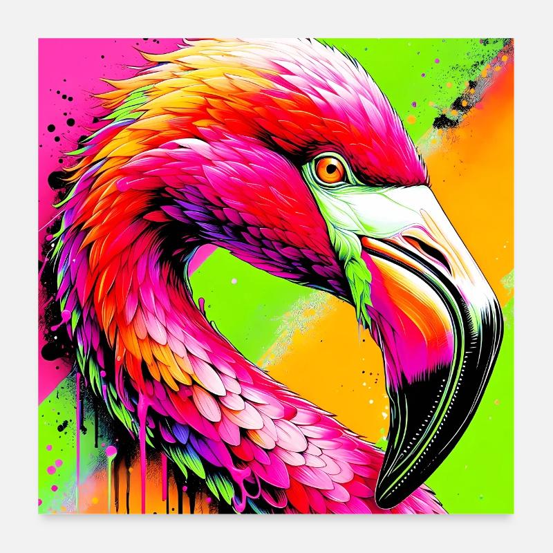 Flamingo Poster 60x60 cm