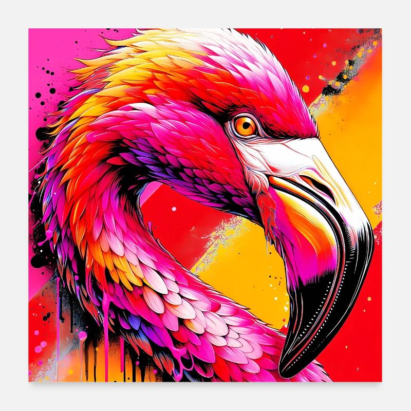flamingo Poster 24" x 24" (60x60 cm)