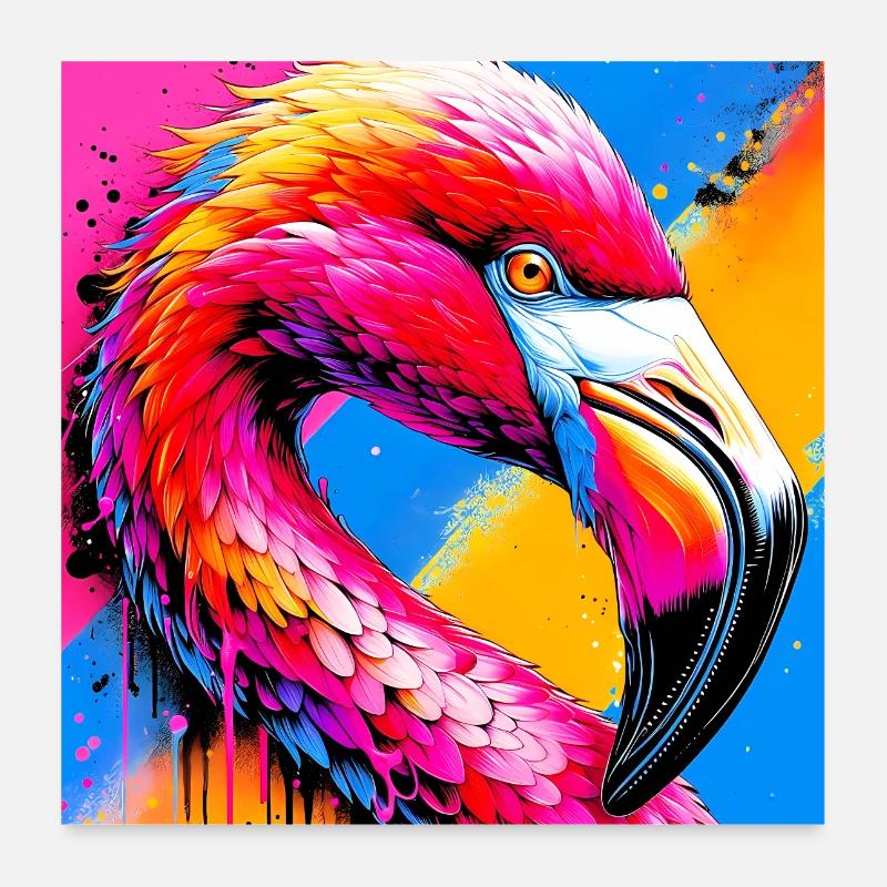 Flamant Poster 60 x 60 cm