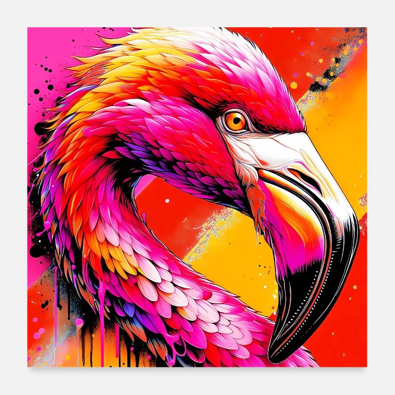 Flamant Poster 60 x 60 cm