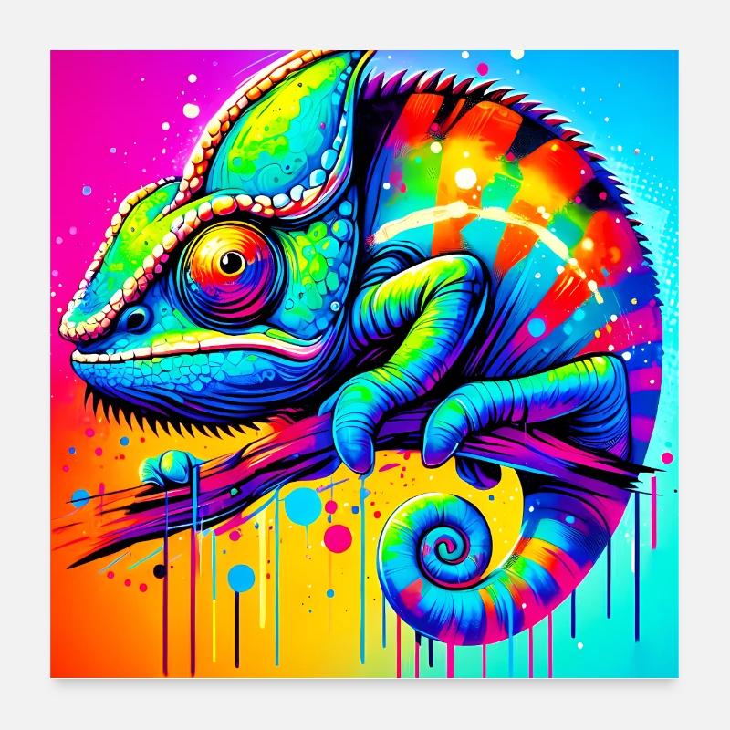 caméléon Poster 60 x 60 cm