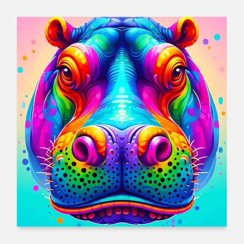 Nilpferd Poster 60x60 cm