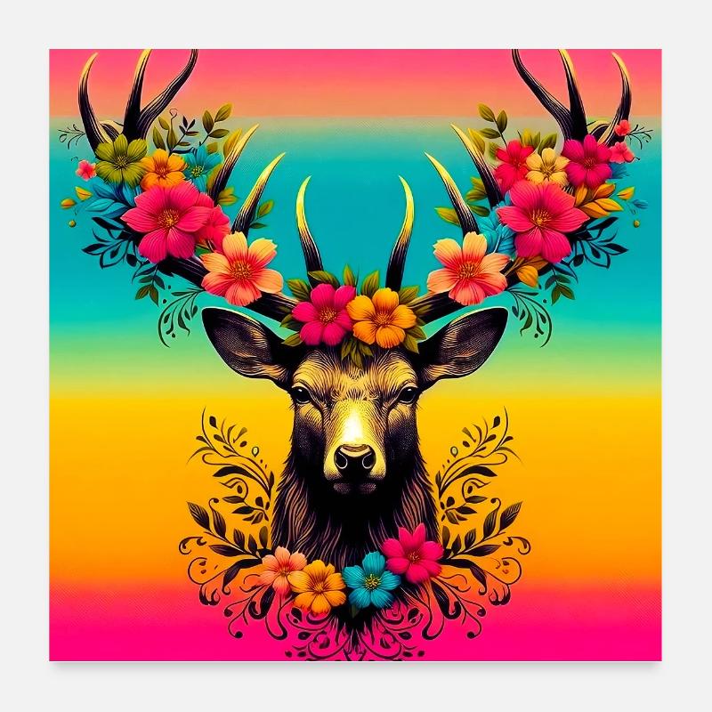 Hirsch Poster 60x60 cm