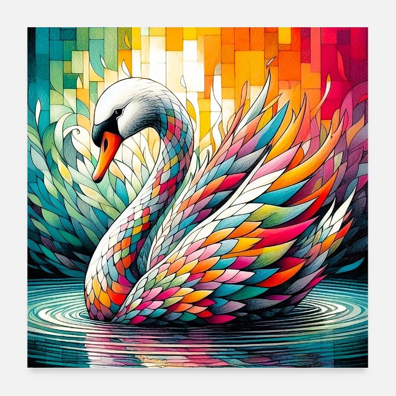 Schwan Poster 60x60 cm