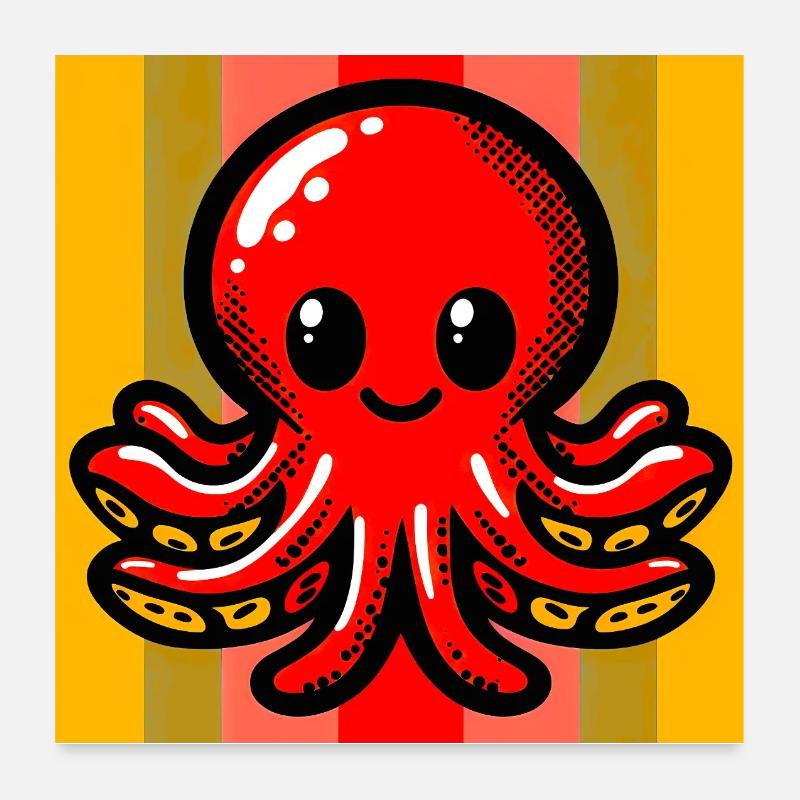 Krake Poster 60x60 cm