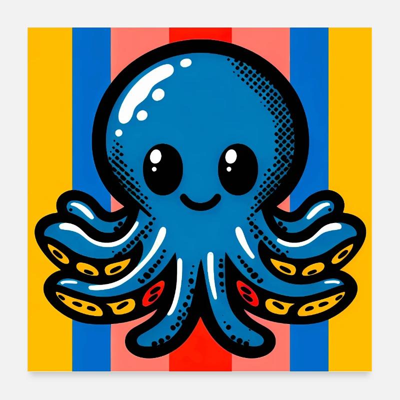 Krake Poster 60x60 cm