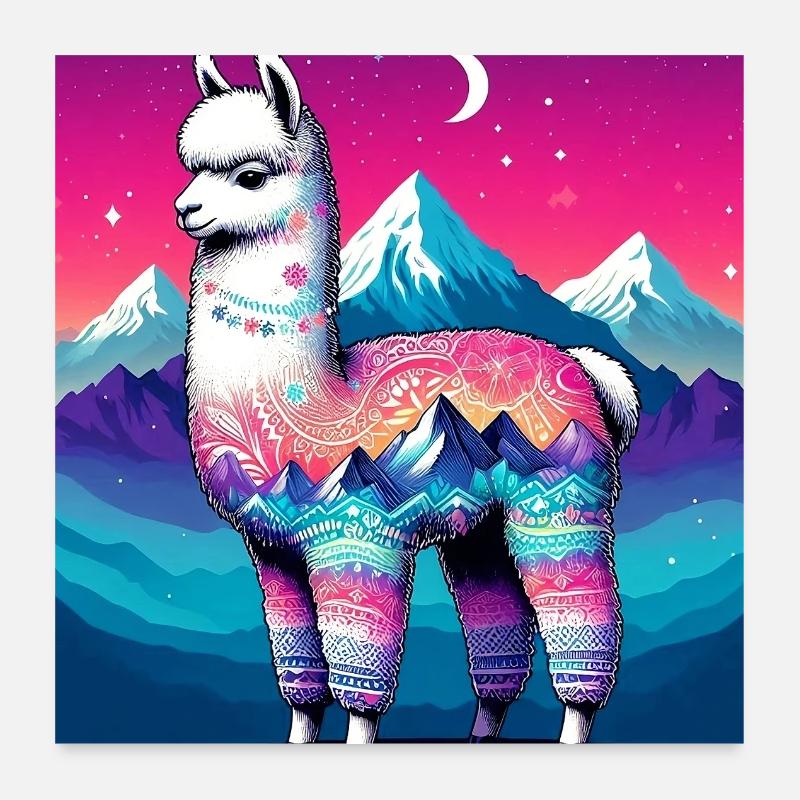 Alpaca Poster 24" x 24" (60x60 cm)