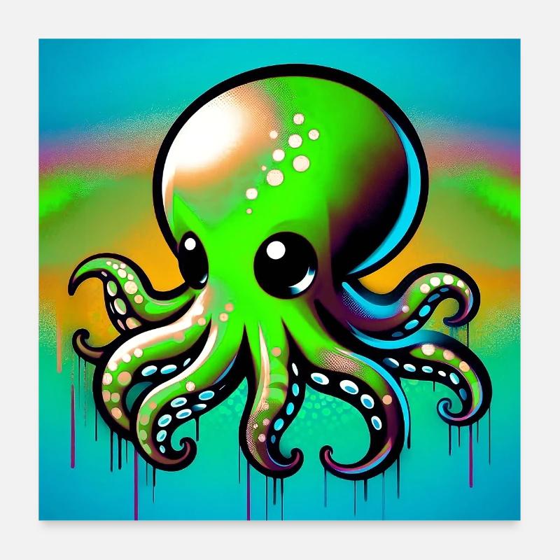 Krake Poster 60x60 cm
