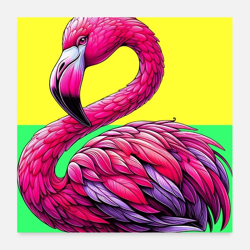 Flamant Poster 60 x 60 cm