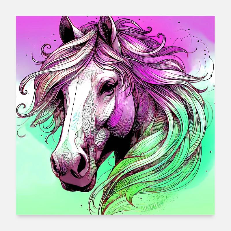 Pferd Poster 60x60 cm