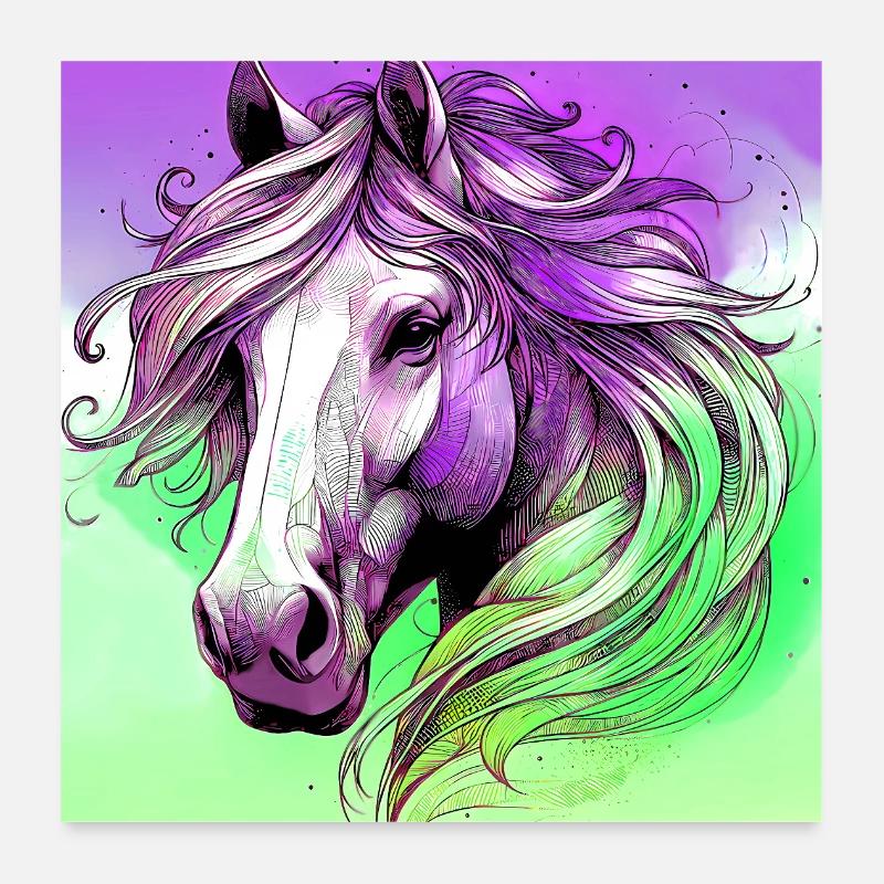 horse Poster 24" x 24" (60x60 cm)