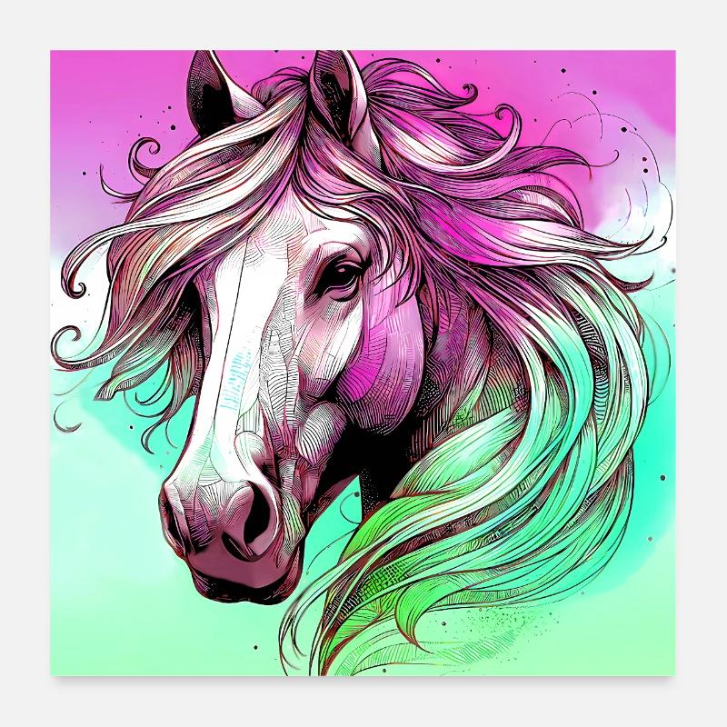 horse Poster 24" x 24" (60x60 cm)