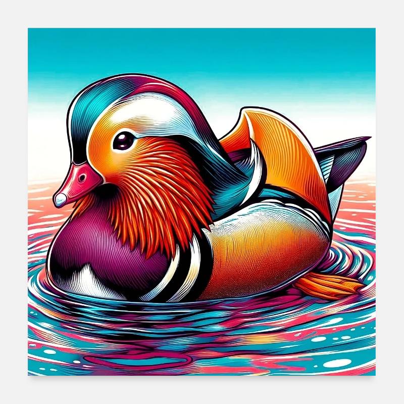 Canard mandarin Poster 60 x 60 cm