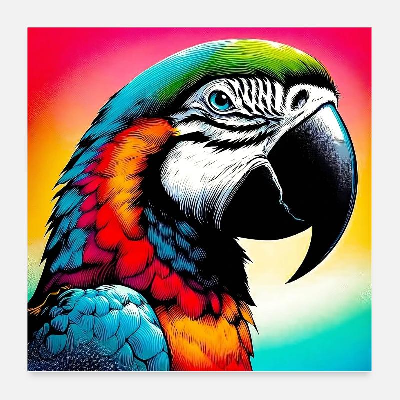 perroquet Poster 60 x 60 cm