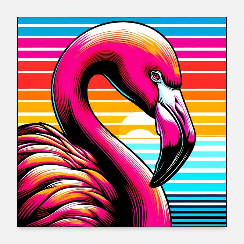 Flamant Poster 60 x 60 cm