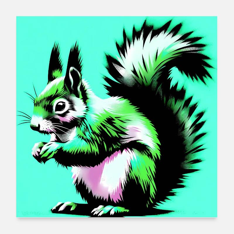 squirrel - Poster 24" x 24" (60x60 cm) - white