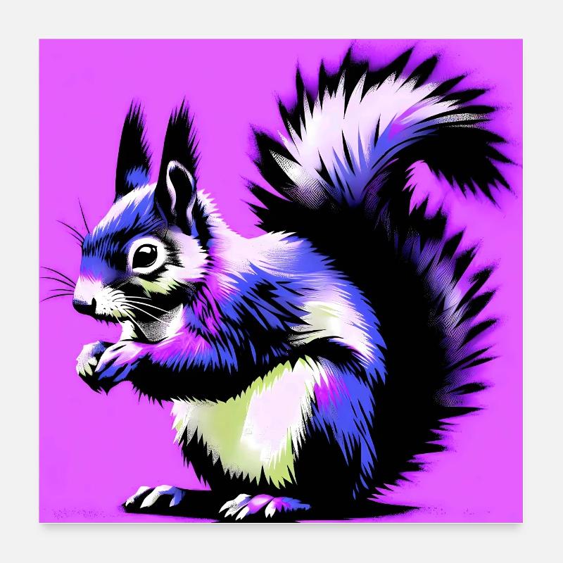 écureuil Poster 60 x 60 cm