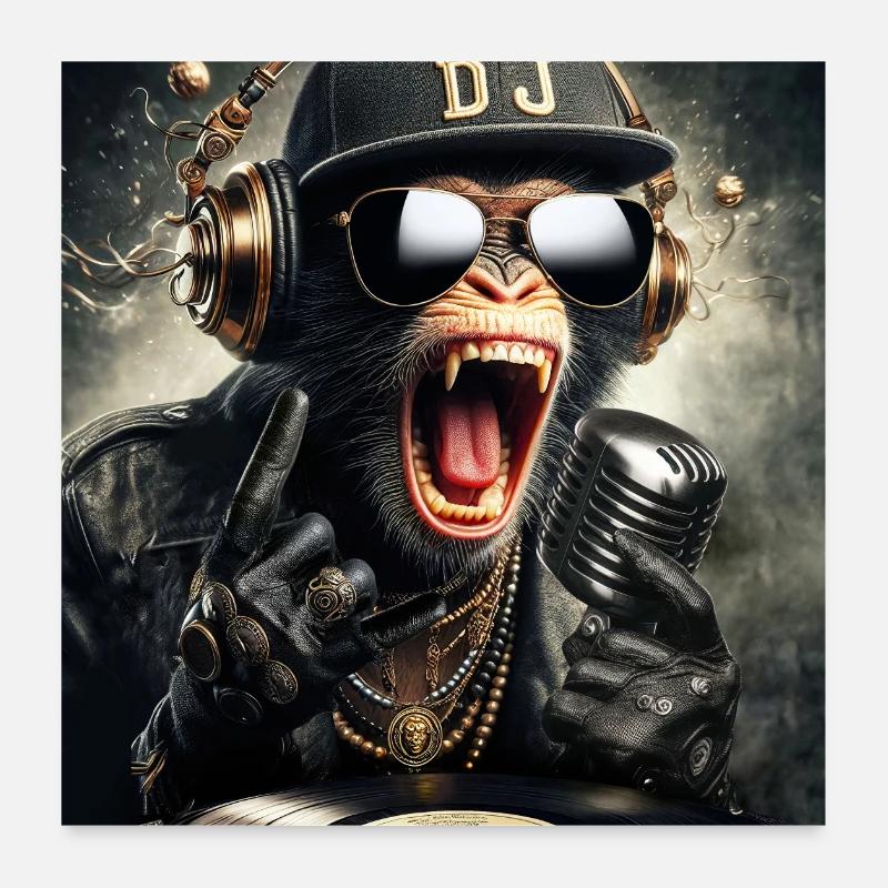 DJ Affe Poster 60x60 cm