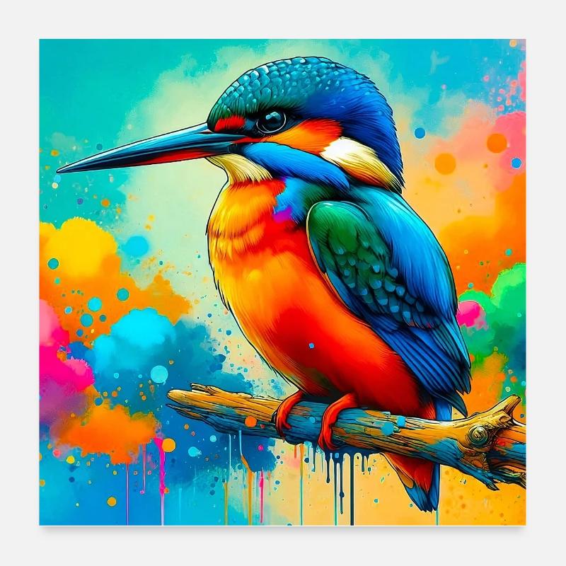Eisvogel Poster 60x60 cm
