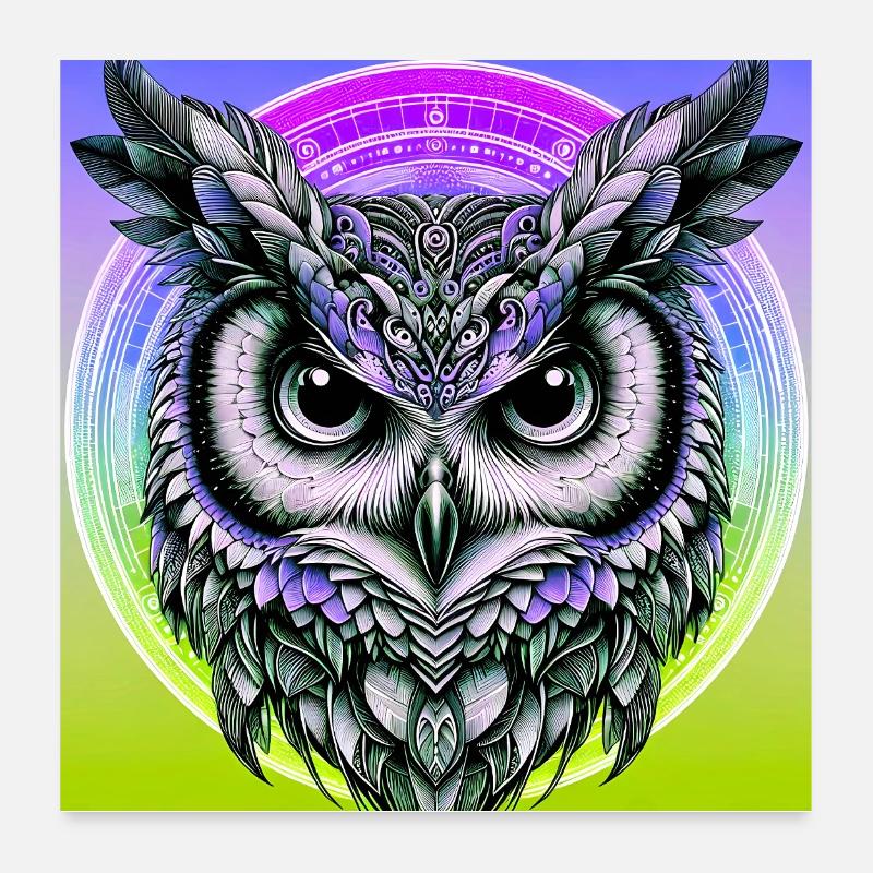 Eule Poster 60x60 cm