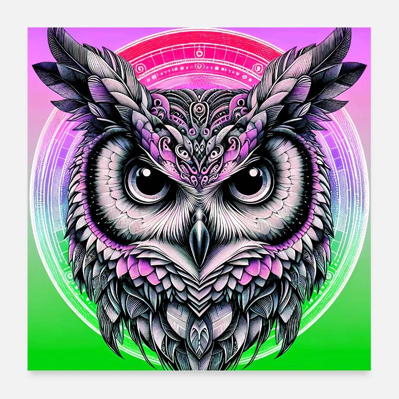 hibou Poster 60 x 60 cm
