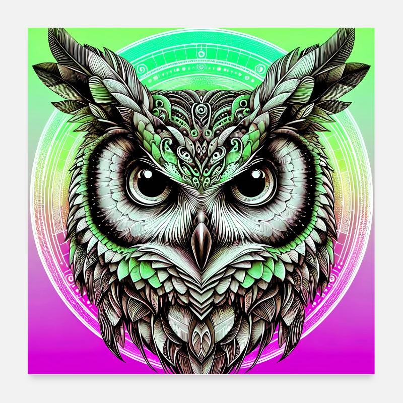 hibou Poster 60 x 60 cm