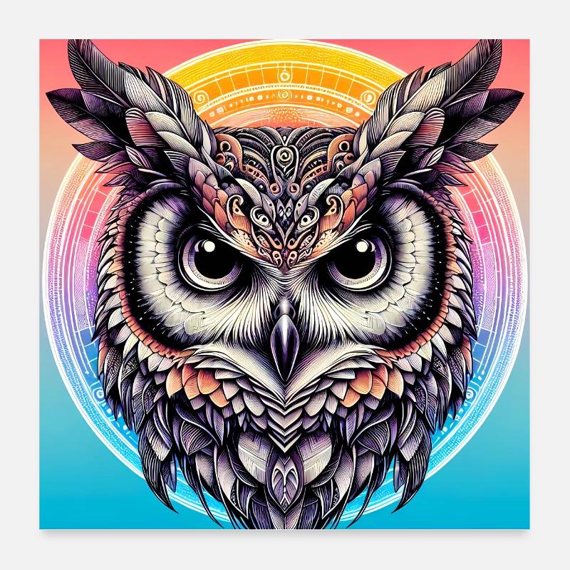 hibou Poster 60 x 60 cm