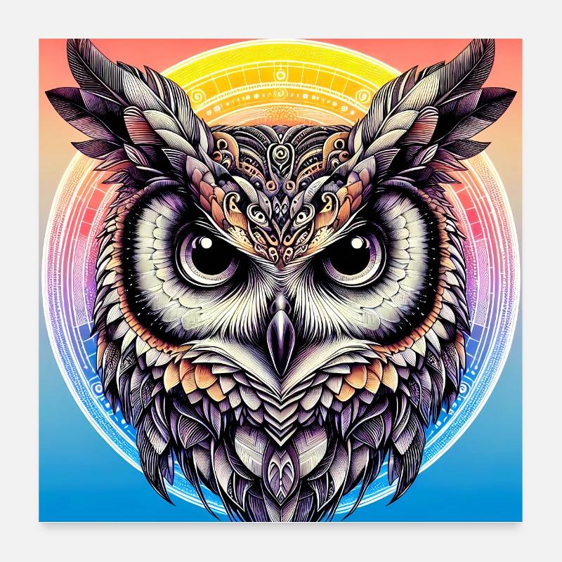 Eule Poster 60x60 cm
