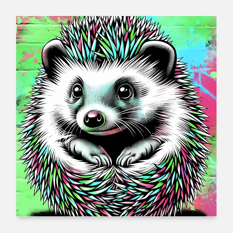 hedgehog Poster 24" x 24" (60x60 cm)