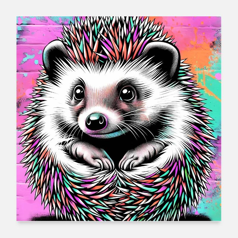 hedgehog Poster 24" x 24" (60x60 cm)