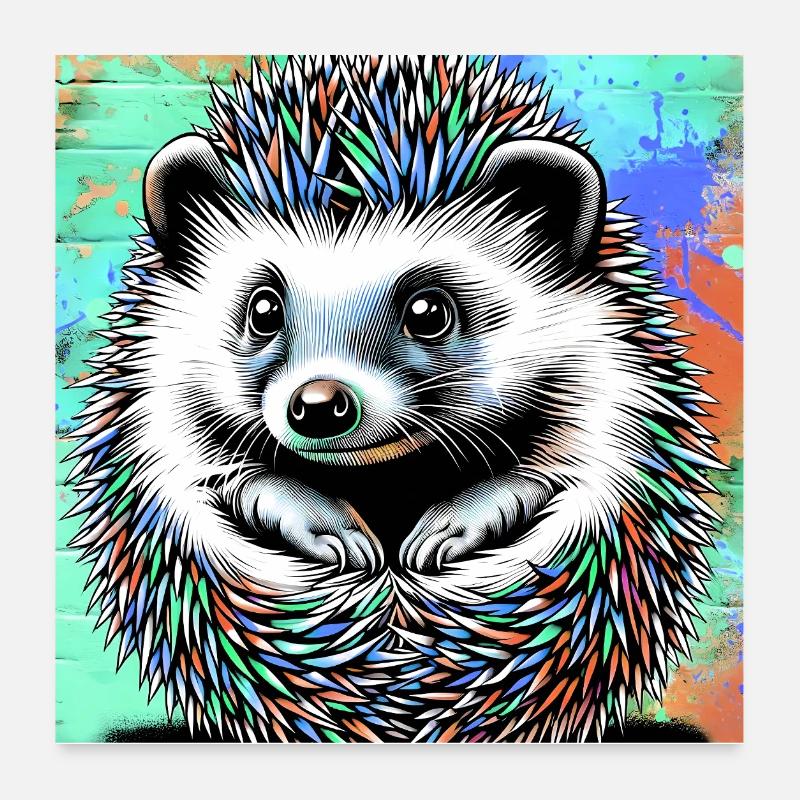 hedgehog Poster 24" x 24" (60x60 cm)