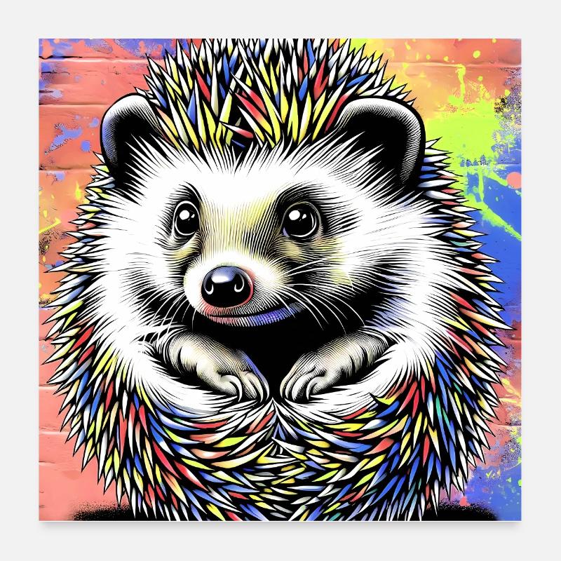 hedgehog Poster 24" x 24" (60x60 cm)