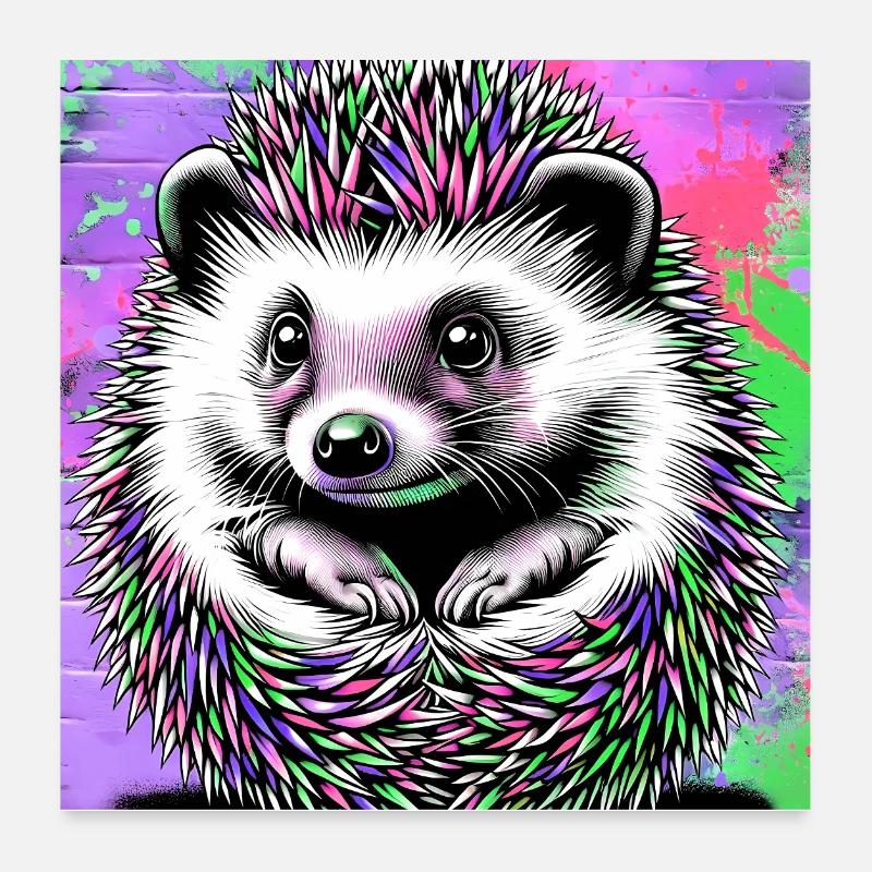 hedgehog Poster 24" x 24" (60x60 cm)