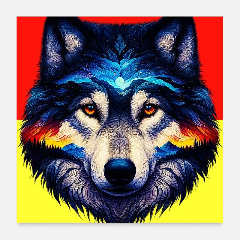 Wolf Poster 24" x 24" (60x60 cm)