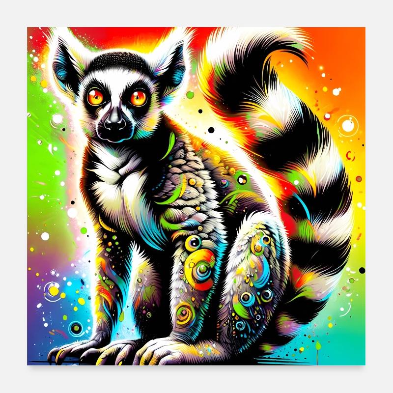 Lémurien Poster 60 x 60 cm