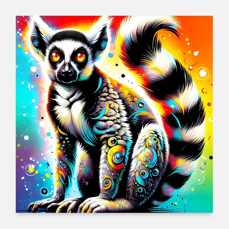 Lémurien Poster 60 x 60 cm