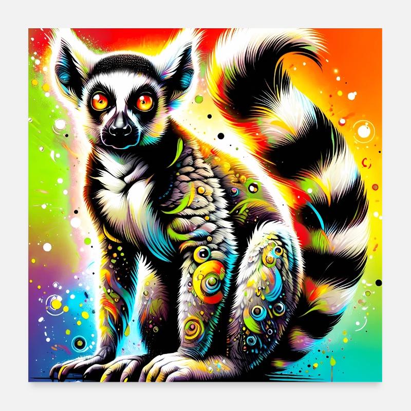 Lemur Poster 24" x 24" (60x60 cm)