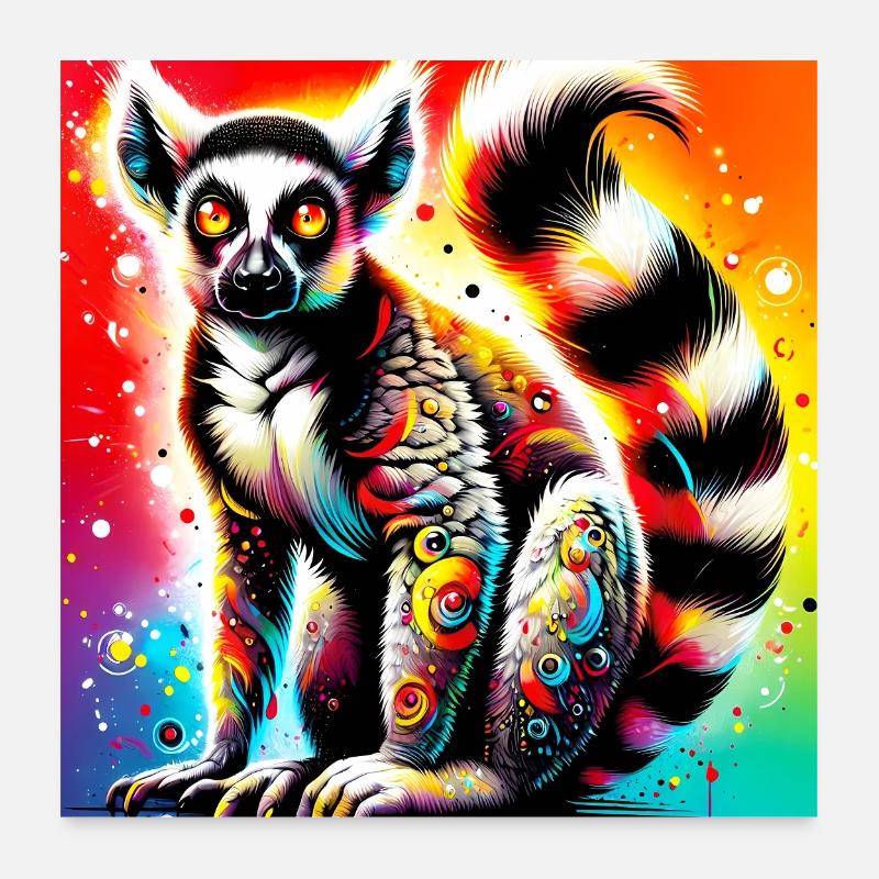 Lémurien Poster 60 x 60 cm