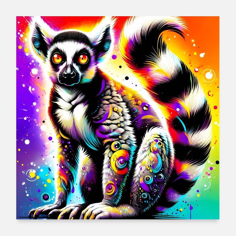 Lemur Poster 24" x 24" (60x60 cm)